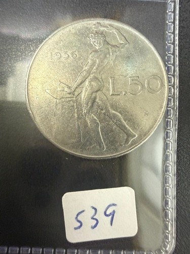 1956 italy lire coin - 50,
