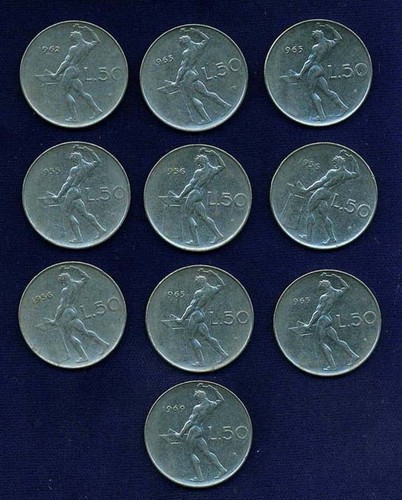Italy republic lire - 50, coins