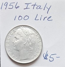 1956 Italy 100 Lire EF KM