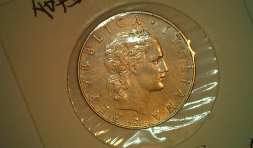 1956 italy lire coin - italy,