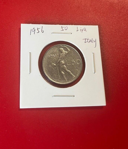 1956 lire italy - 50, coin