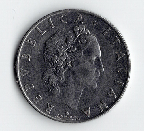 1956 italy coin italian - 1956, l.50