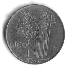 1956 Italy 100 Lire World Coin