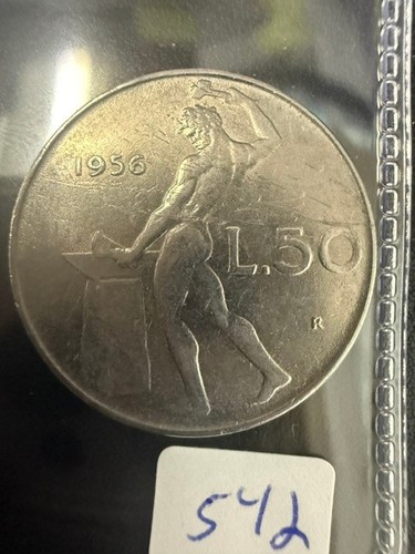 1956 italy lire coin - 50,