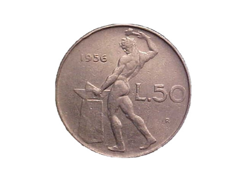 1956 italy lire 95 - 50, km#