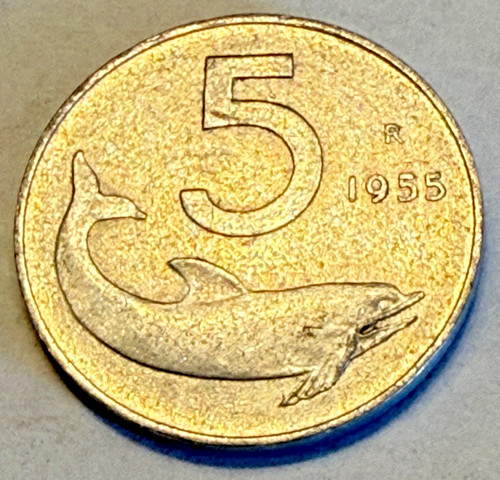 Italy five lire - five,