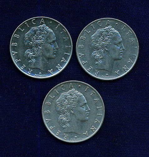 Italy republic lire coins - 50,