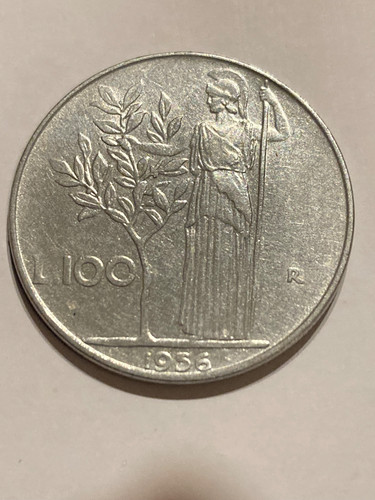 1956 100 lire coin - lire, italy