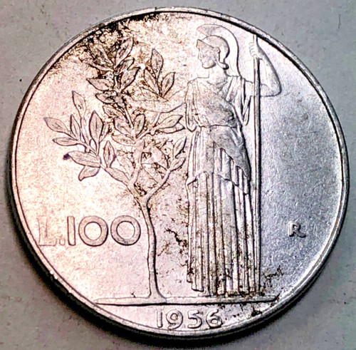 1956 italy coin - 1956, lire