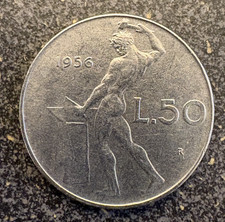 Italy 50 Lire coin - 1956