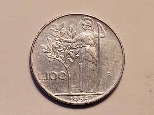 1956 italy 100 - 100, lire